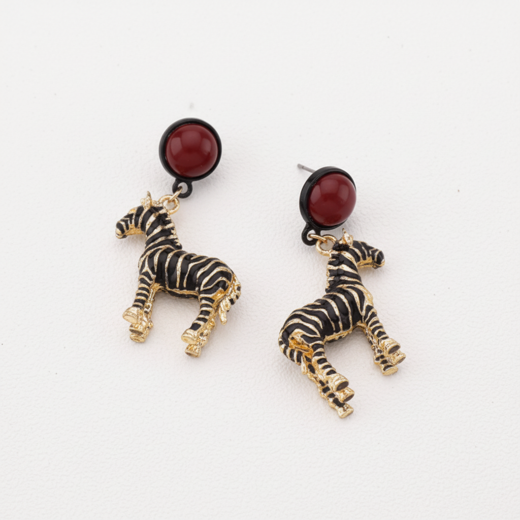 Zuri Vintage Zebra Earrings