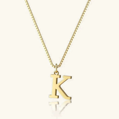 Signature Liora Initial Necklace | 18K Gold PVD Stainless Steel | Waterproof Personalized Letter Pendant