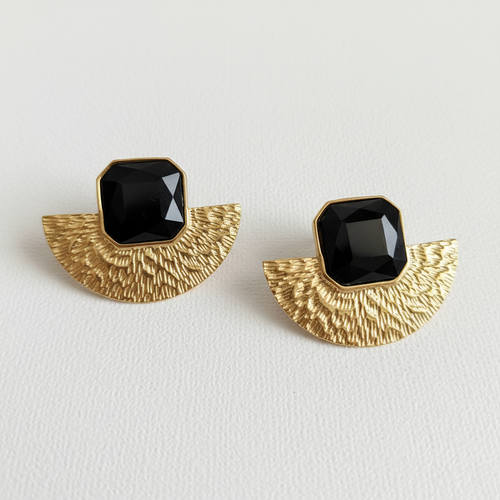 Crescent Vintage Stud Earrings