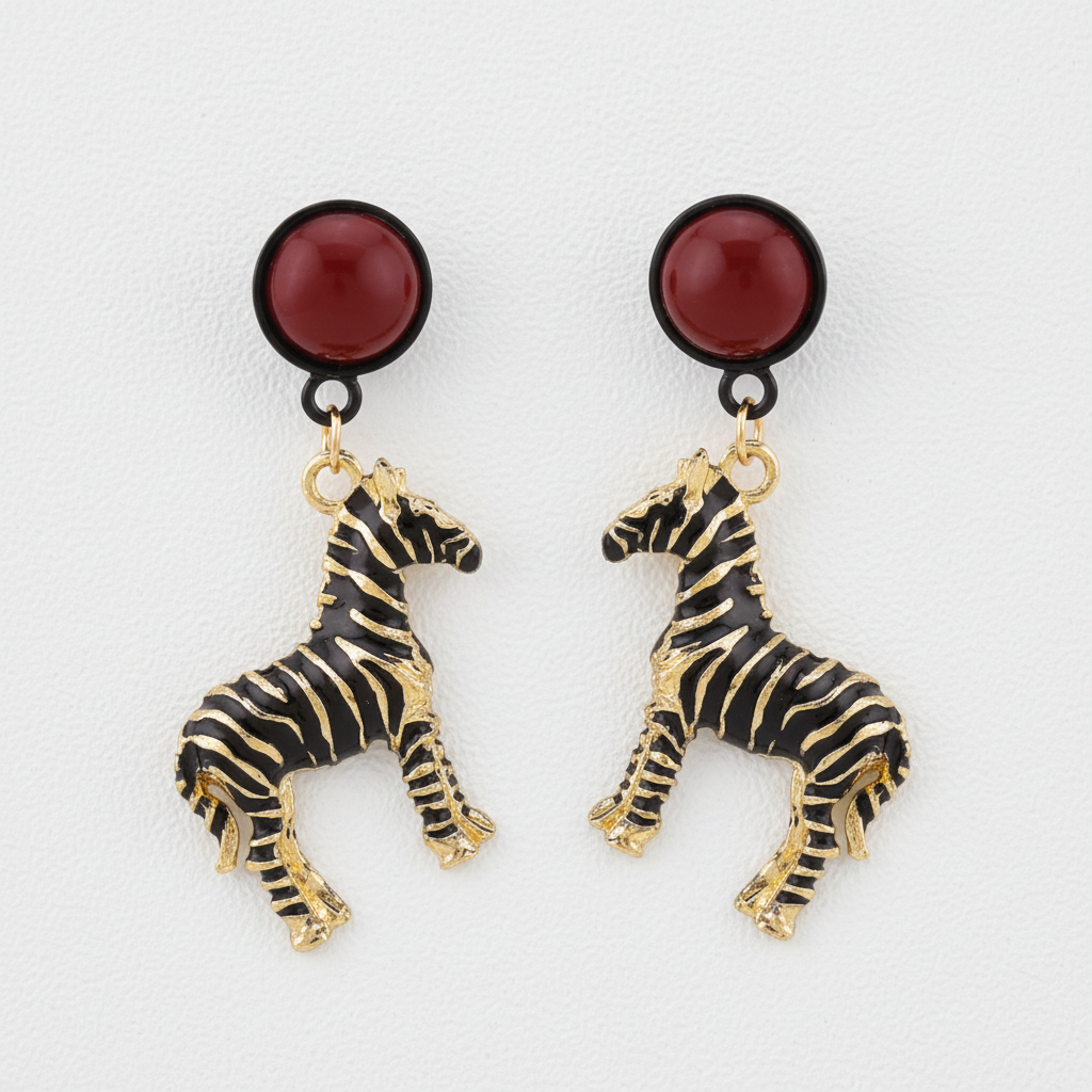Zuri Vintage Zebra Earrings