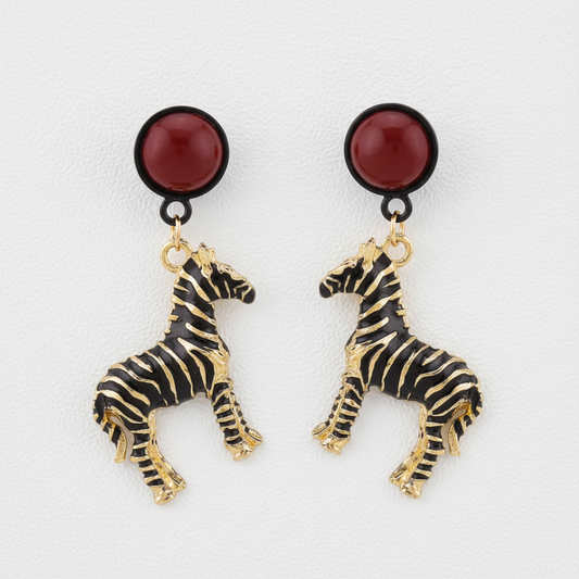 Zuri Vintage Zebra Earrings