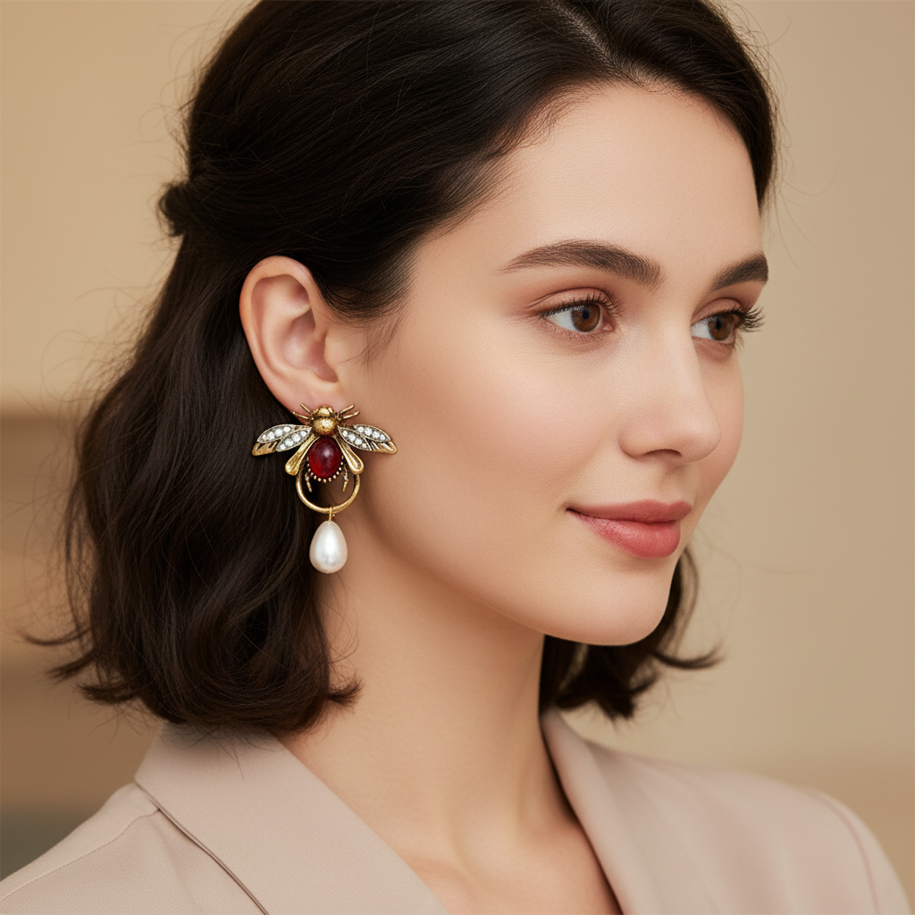 Cleo Vintage Bee Earrings