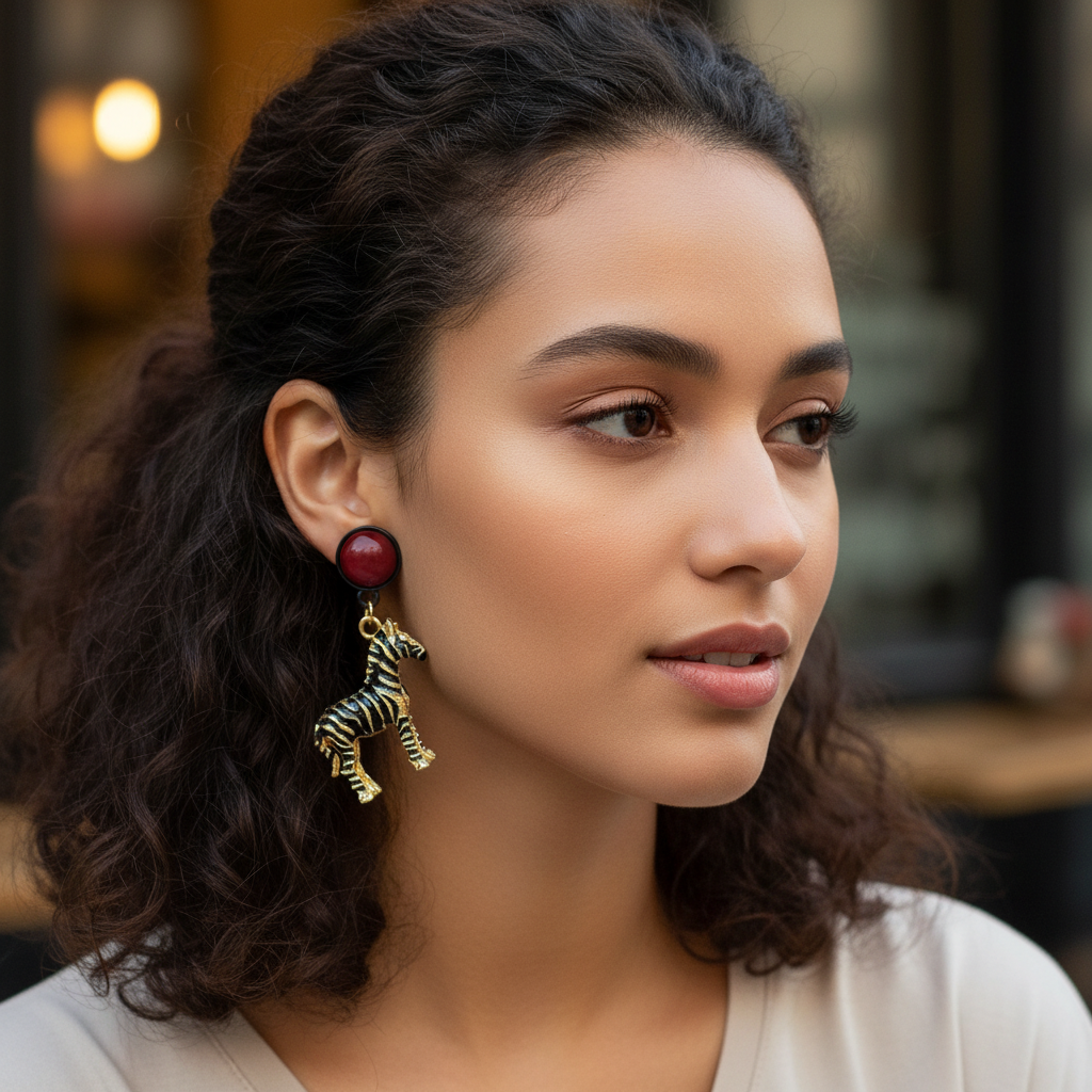 Zuri Vintage Zebra Earrings