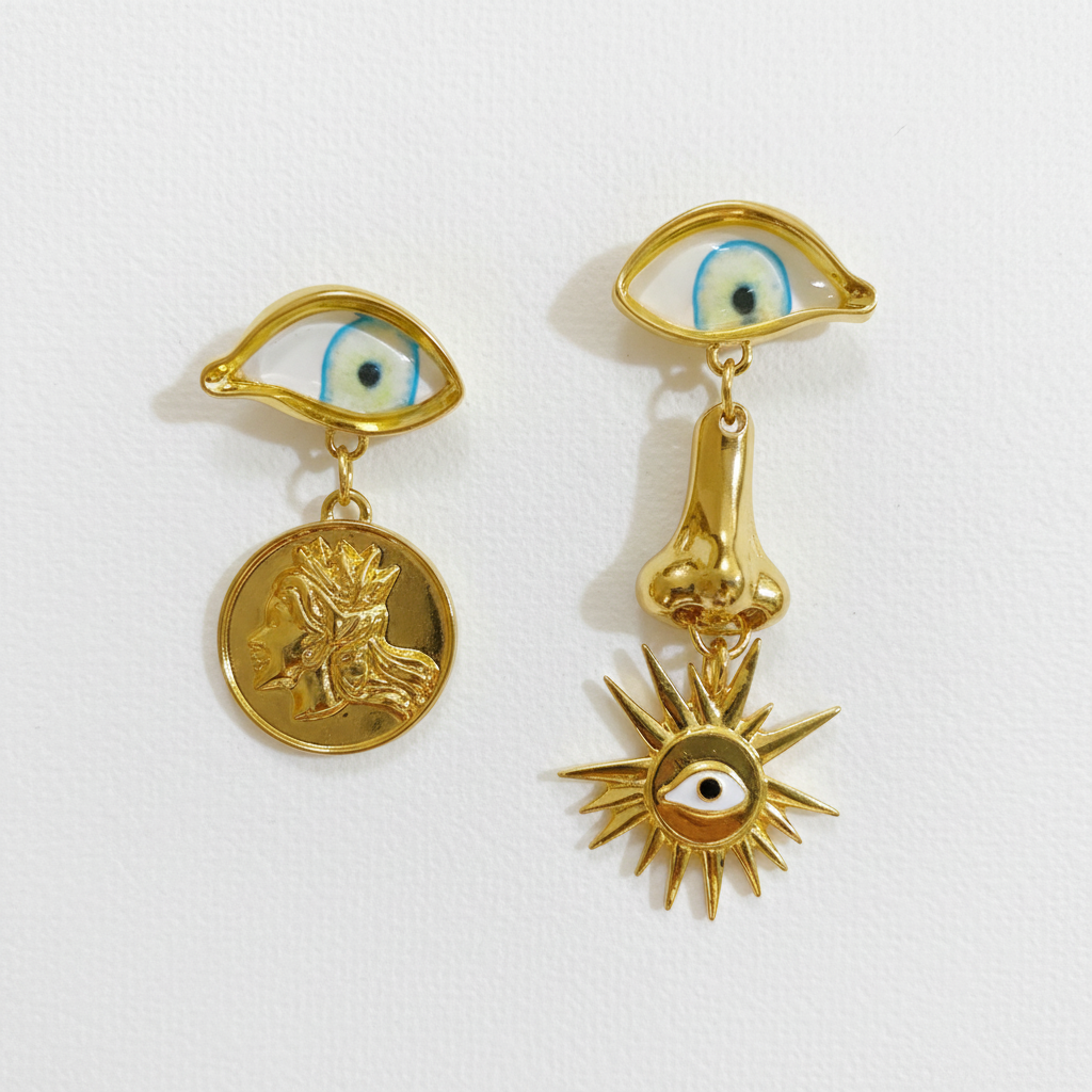 Muse Vintage Face Drop Earrings