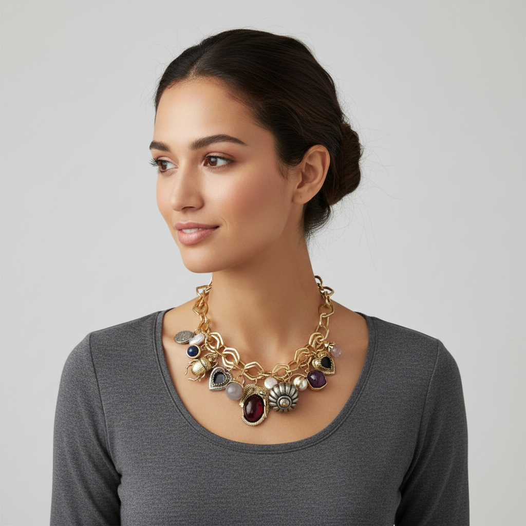 Sable Vintage Charm Necklace